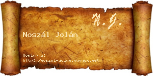 Noszál Jolán névjegykártya